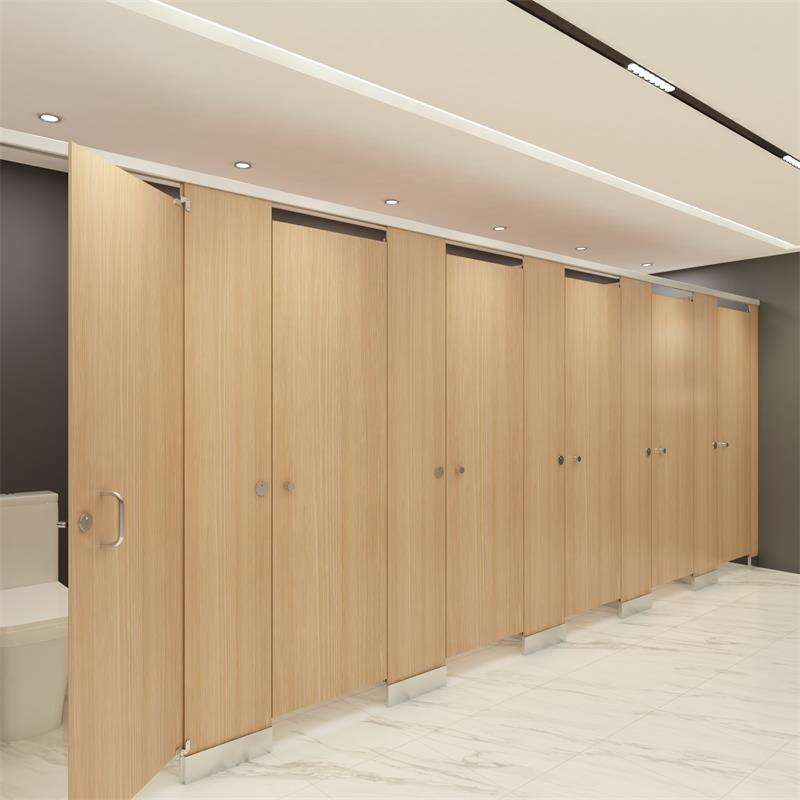 Dark Wooden Bathroom Divider Walls | Aluminum Toilet Partitions | JIALIFU